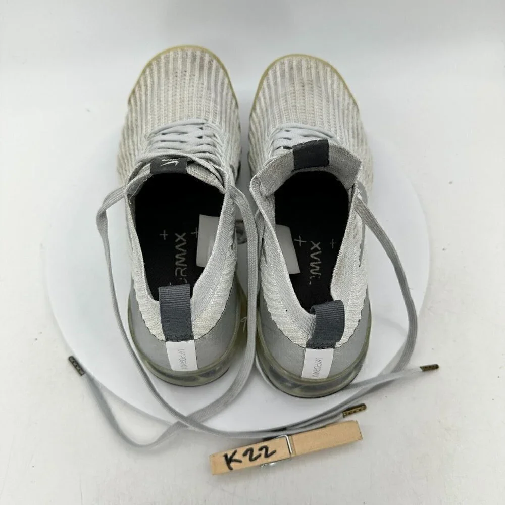Nike Air Vapormax Flyknit 3 White Silver Women Shoes AJ6910-101 Sz US 9 EU 40.5